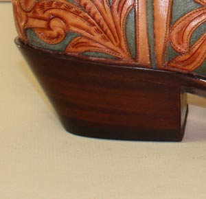 custom made filigree cowboy boot heel