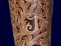 hand tooled j on custom cowboy boot
