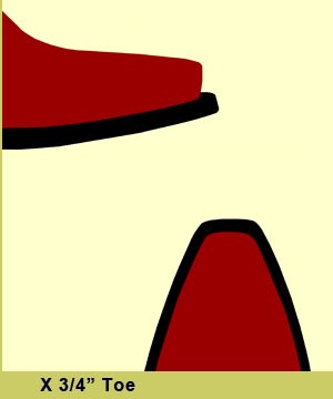 custom made cowboy boot toe style x 3/4