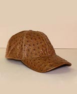 Saddle Tan Mad Dog Ostrich Custom Cap