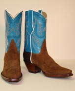 Suede w Blue Calf Stitched