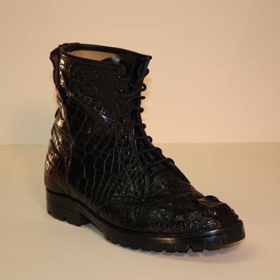 Black Cherry Hornback Alligator Custom Hiking Boot