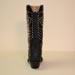 Black Elephant Custom Cowboy Boot with Silver Lacing and Chrome Studs