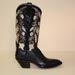 Black Python Custom Wedding Cowboy Boot with Gold Silver Flowers