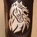 Brown Buffalo Calf Custom Cowboy Boot with Gold Horse Head Overlay