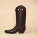 Custom Chocolate Brown Buffalo Calf Cowboy Boot with Finger Holes