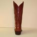 dark cognac pin ostrich cowboy boot with inlay