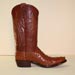 dark cognac pin ostrich cowboy boot with inlay