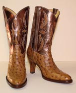 Saddle Tan Mad Dog Ostrich Fashion Boot