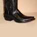black alligator smooth tail custom cowboy boot