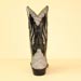 custom cowboy boot of gray sueded elephant with black buffalo calf top and elephant collar