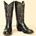 Custom Made Cowboy Boots with Vamp Spat Accent and 6 row stitch pattern