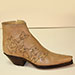 one piece horse leather botine with hand stitched butterfly and zipper