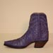 Handmade Purple Lambskin Cowboy Botine