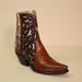 custom cowboy botine cognac alligator and golden kid