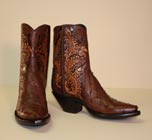 Nicotine Tooled Ostrich Botine