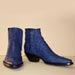 custom handmade blue south african ostrich botine