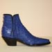 custom handmade blue south african ostrich botine