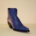 custom handmade blue ostrich cowboy botine