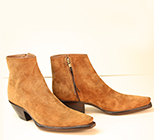 custom cognac rough out botine with zipper