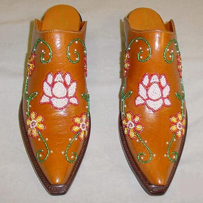 Handbeaded Custom Cowboy Style Slip-On Mule