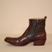 Handmade Cognac Alligator Belly Men's Custom Made Ankle Boot