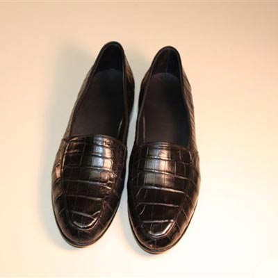 Black Alligator Belly Men's Custom Dress Loafer