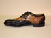 Custom Made Ostrich and Alligator Men's Wing Tip Dress Shoe
