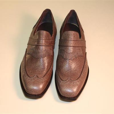 Gray Bull Shoulder Custom Men's Loafer