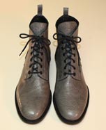 Custom Men's Shoe Gray Bull Shoulder Lace-Up