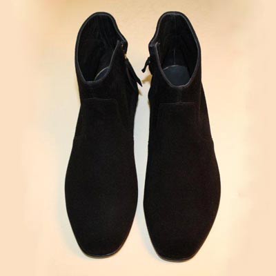 black suede custom made men's ankle boot